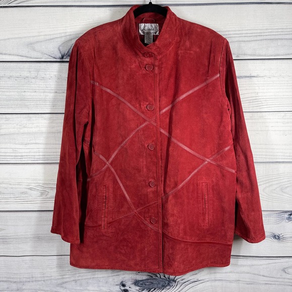 Linea Jackets & Blazers - Linea by Louis Dell'Olio Retro Orange Suede Long Coat Jacket SIze Large